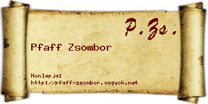 Pfaff Zsombor névjegykártya